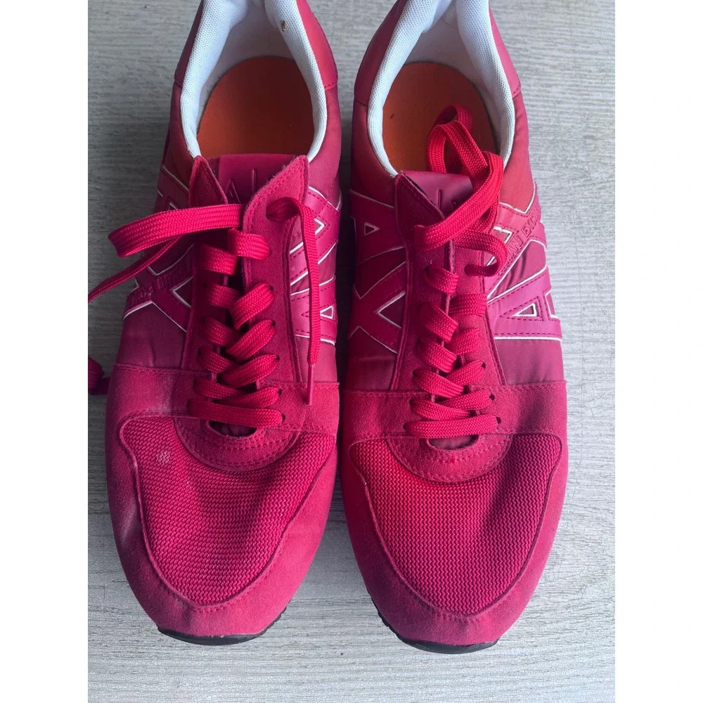 Armani Exchange Mens‎ Red Logo Low Top Sneakers 955011 CC721 Size 12 US